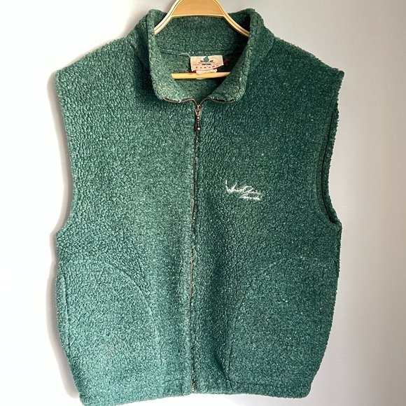 Green Fuzzy Outdoor Vest Made in Canada - Picture 1 of 6